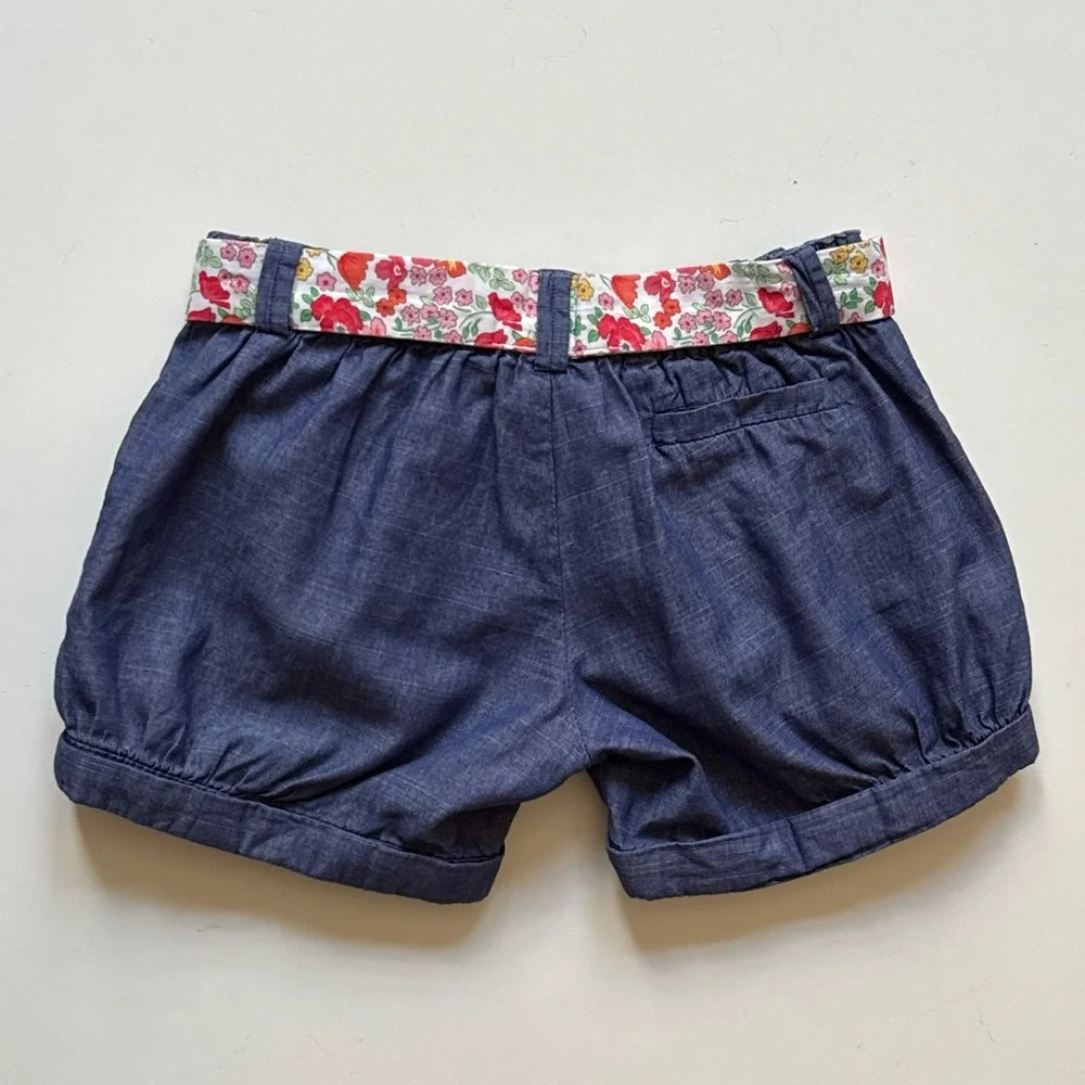 Jacadi Girls Liberty Floral Belted Denim Shorts - Size 2Y - Picture 5 of 10